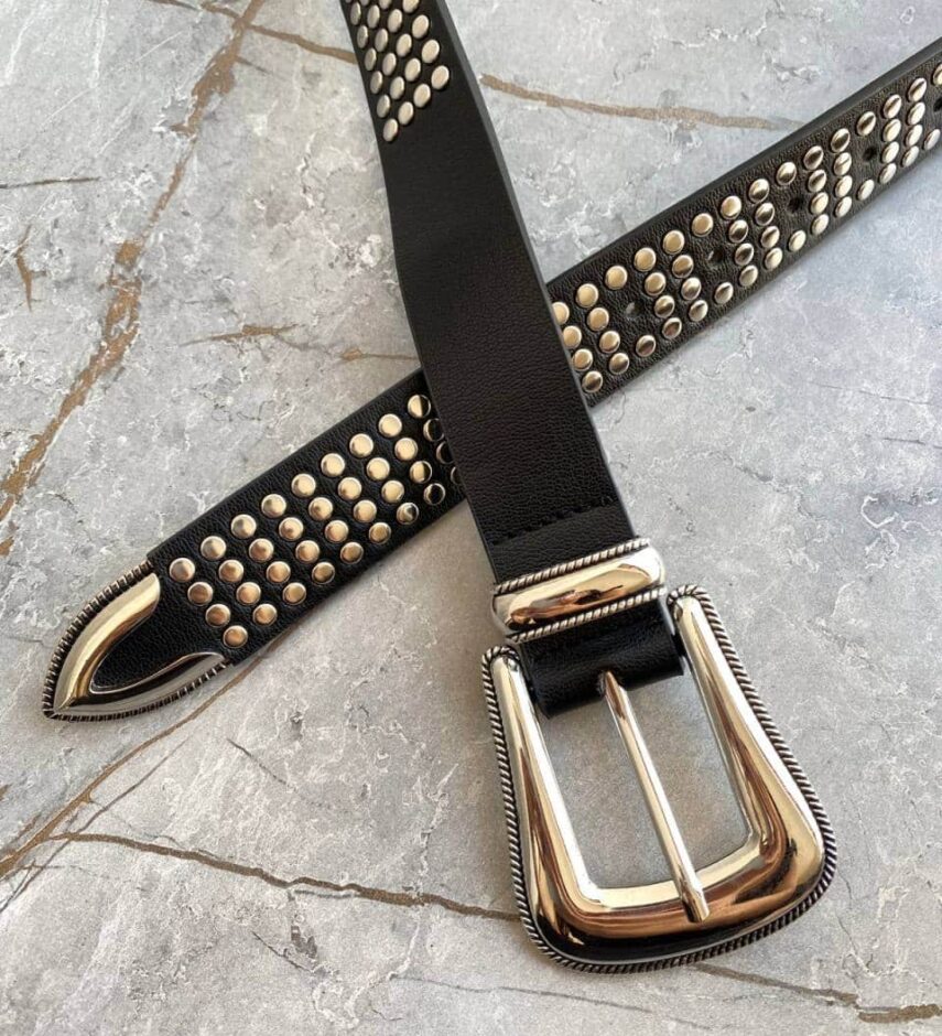 Cinto Feminino Detalhes Prata Bruna Preto - Fernanda Ramos Store