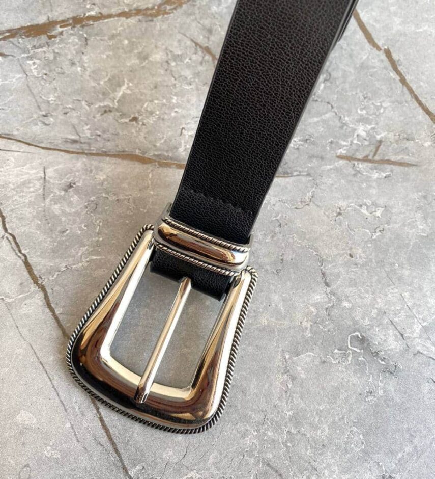 Cinto Feminino Detalhes Prata Bruna Preto - Fernanda Ramos Store