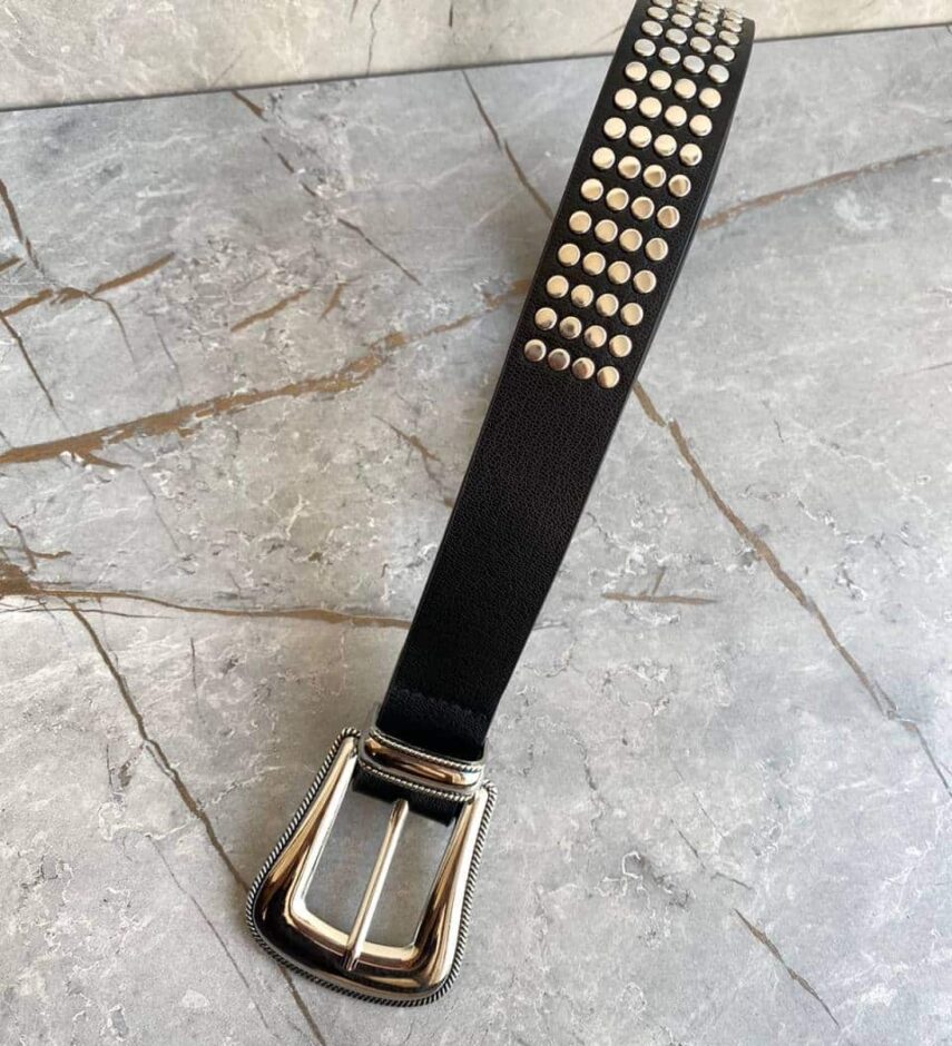 Cinto Feminino Detalhes Prata Bruna Preto - Fernanda Ramos Store