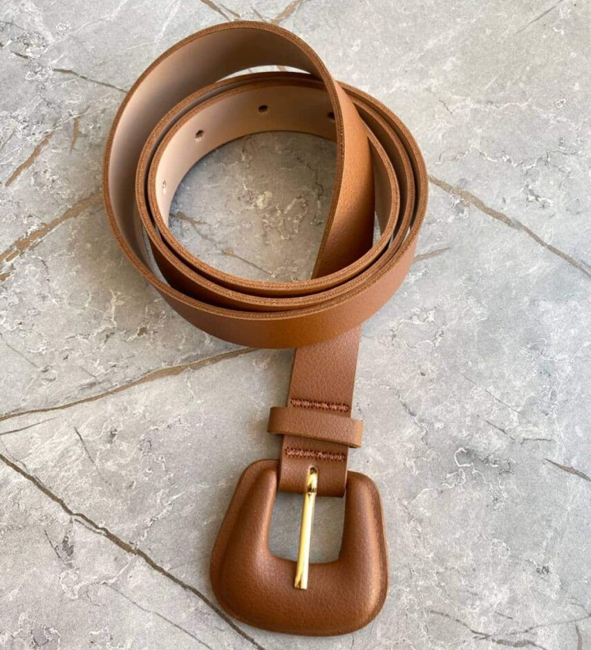 Cinto Feminino Fivela Encapada Giovanna Marrom - Fernanda Ramos Store