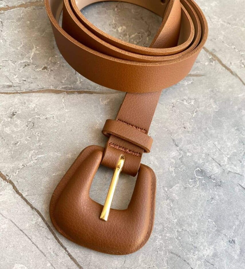 Cinto Feminino Fivela Encapada Giovanna Marrom - Fernanda Ramos Store