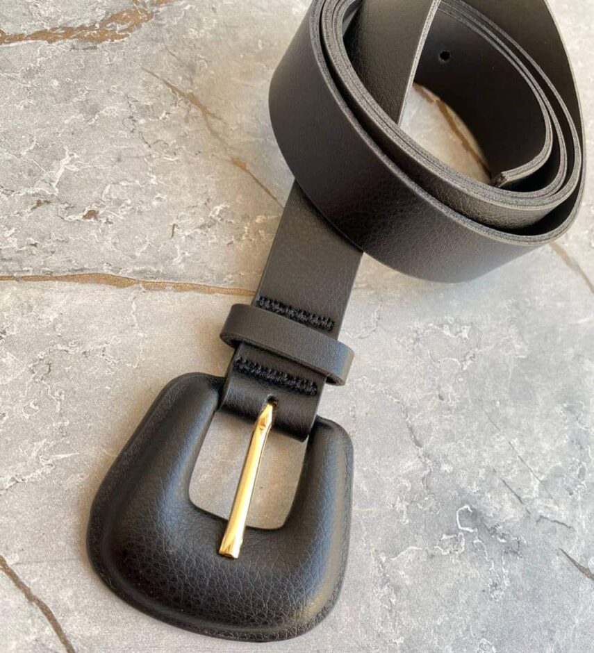 Cinto Feminino Fivela Encapada Giovanna Preto - Fernanda Ramos Store