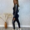 Conjunto Calça e Blusa Manga Longa Canelado Luiza Preto - Fernanda Ramos Store