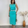 Conjunto Feminino Jade Regata e Saia Midi Azul Bebe - Fernanda Ramos Store