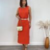 Conjunto Feminino Jade Regata e Saia Midi Coral - Fernanda Ramos Store