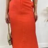 Conjunto Feminino Jade Regata e Saia Midi Coral - Fernanda Ramos Store