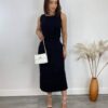 Conjunto Feminino Jade Regata e Saia Midi Preto - Fernanda Ramos Store