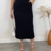 Conjunto Feminino Jade Regata e Saia Midi Preto - Fernanda Ramos Store