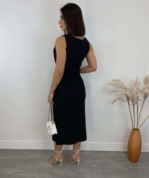 Conjunto Feminino Jade Regata e Saia Midi Preto - Fernanda Ramos Store