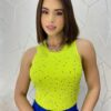 Cropped Alongado Modal com Aplicações Mari Verde Lima - Fernanda Ramos Store