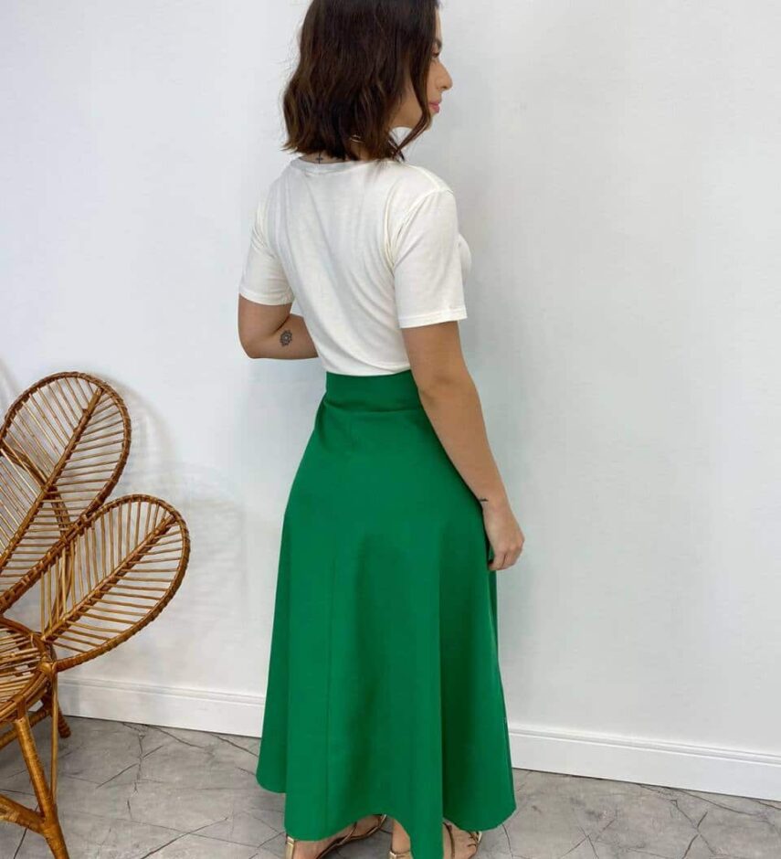 Cropped Feminino Alongado com Detalhe Bordado Off White - Fernanda Ramos Store