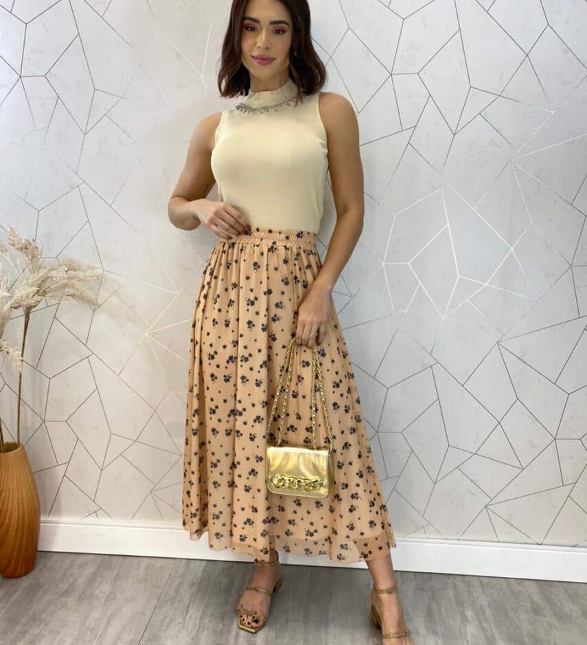 Cropped Feminino Canelado Ayla com Aplicações Cru - Fernanda Ramos Store