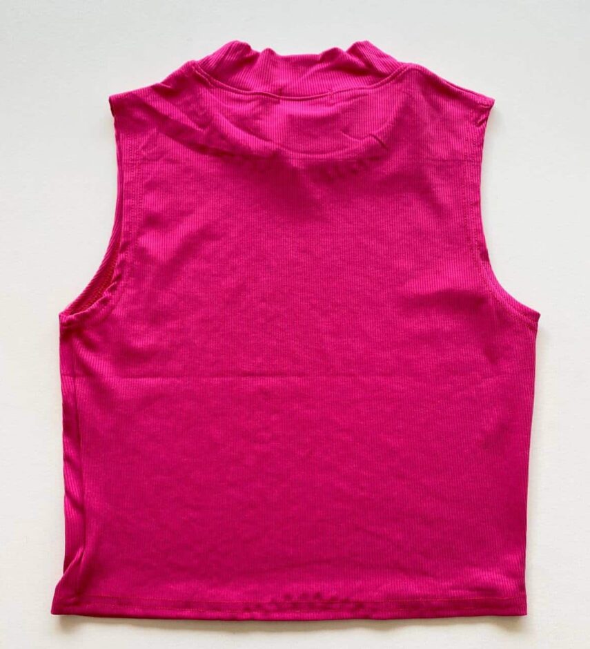 Cropped Feminino Canelado Detalhe em Aplicações Pink - Fernanda Ramos Store