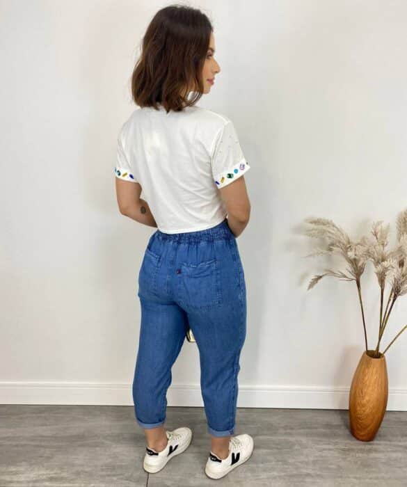 Cropped Feminino Eloá com Pedrarias e Aplicações Branco - Fernanda Ramos Store