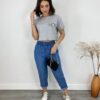 Cropped Feminino Eloá com Pedrarias e Aplicações Cinza - Fernanda Ramos Store