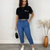 Cropped Feminino Eloá com Pedrarias e Aplicações Preto - Fernanda Ramos Store