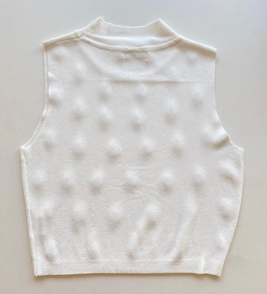 Cropped Feminino Modal Amanda com Aplicações Branca - Fernanda Ramos Store