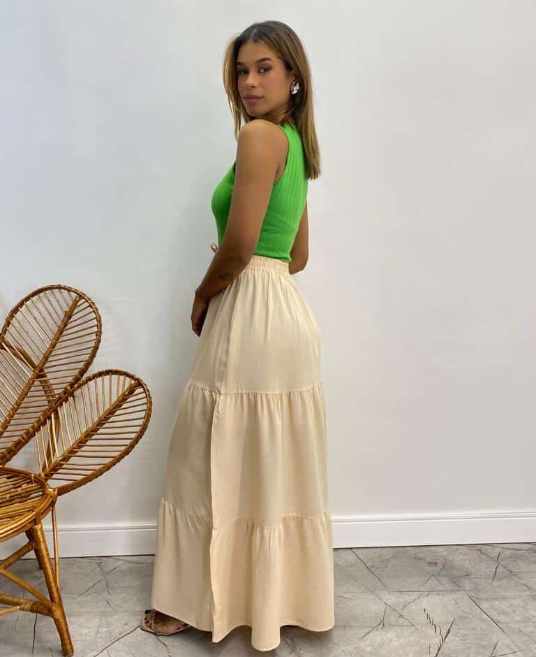 Cropped Feminino sem Bojo Canelado Nina Verde Bandeira - Fernanda Ramos Store