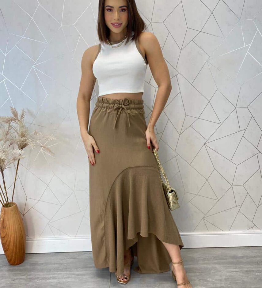 Cropped Feminino sem Bojo Maya Detalhes Terra Off White - Fernanda Ramos Store