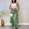 Cropped Feminino sem Bojo Maya Detalhes Verde Off White - Fernanda Ramos Store