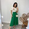 Saia Midi Feminina Viscolinho com Botões Verde - Fernanda Ramos Store