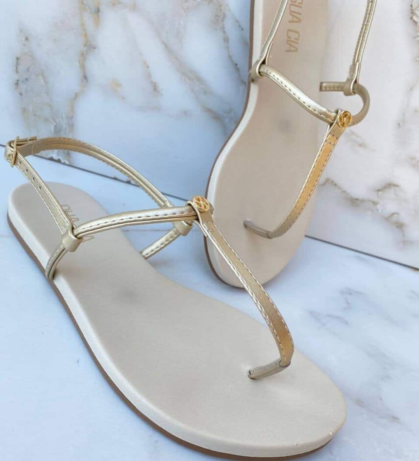 Sandália Rasteira Feminina Helena Off White - Fernanda Ramos Store