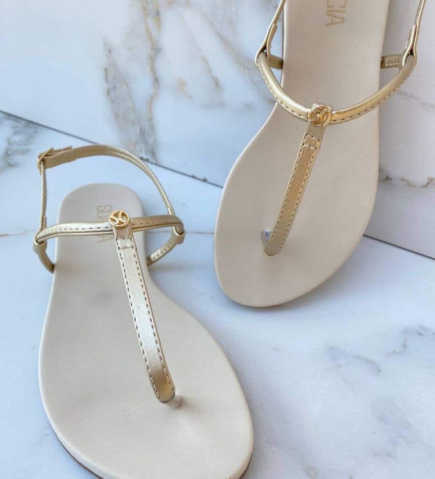 Sandália Rasteira Feminina Helena Off White - Fernanda Ramos Store