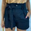 Short Feminino Jéssica com Amarração Preto - Fernanda Ramos Store