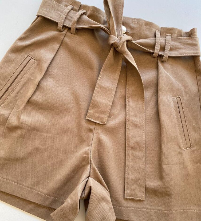 Short Feminino Jéssica com Amarração Terra - Fernanda Ramos Store