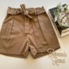 Short Feminino Jéssica com Amarração Terra - Fernanda Ramos Store