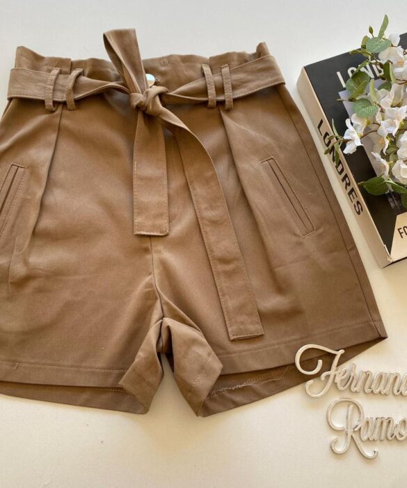 Short Feminino Jéssica com Amarração Terra - Fernanda Ramos Store