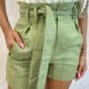 Short Feminino Jéssica com Amarração Verde - Fernanda Ramos Store