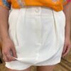 Short Saia Feminino Alfaiataria Maitê Branco - Fernanda Ramos Store