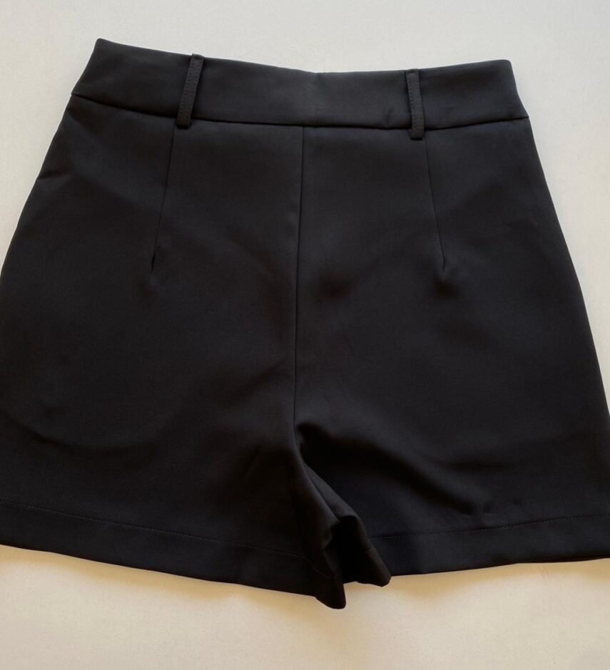 Short Saia Feminino Alfaiataria Sarah Preto - Fernanda Ramos Store