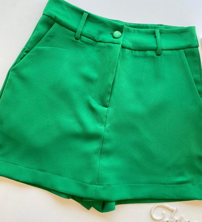 Short Saia Feminino Alfaiataria Sarah Verde - Fernanda Ramos Store