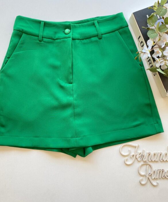 Short Saia Feminino Alfaiataria Sarah Verde - Fernanda Ramos Store