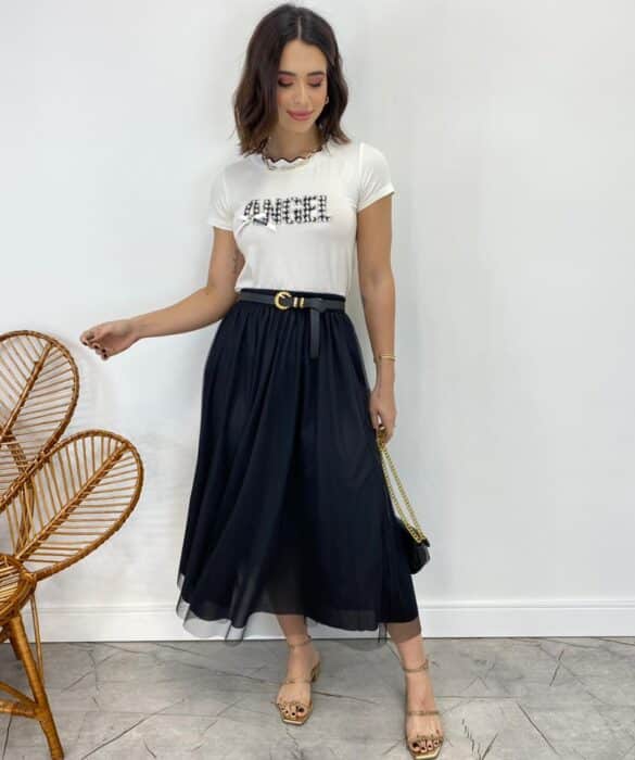 T-shirt Manga Curta Estampa Angel Off White - Fernanda Ramos Store