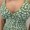 Vestido Longo com Bojo Bella Alça Regulável Floral Verde - Fernanda Ramos Store