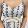 Vestido Longo com Bojo Pietra Alça Regulável Estampado Azul - Fernanda Ramos Store