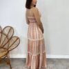 Vestido Longo com Bojo Pietra Alça Regulável Estampado Laranja - Fernanda Ramos Store