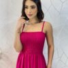 Vestido Longo sem Bojo Carla com Lastex Pink - Fernanda Ramos Store