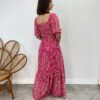 Vestido Longo sem Bojo Lavínia com Lastex Estampado Pink - Fernanda Ramos Store