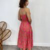 Vestido Midi com Bojo com Abertura Liz Estampado Pink - Fernanda Ramos Store