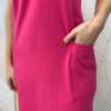 Vestido Midi Manga Curta Alice com Bolsos Pink - Fernanda Ramos Store