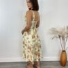 Vestido Midi sem Bojo Elisa com Fenda Estampa Bege Floral - Fernanda Ramos Store