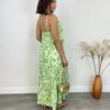 Vestido Midi sem Bojo Shopia Viscolinho Estampado Verde - Fernanda Ramos Store