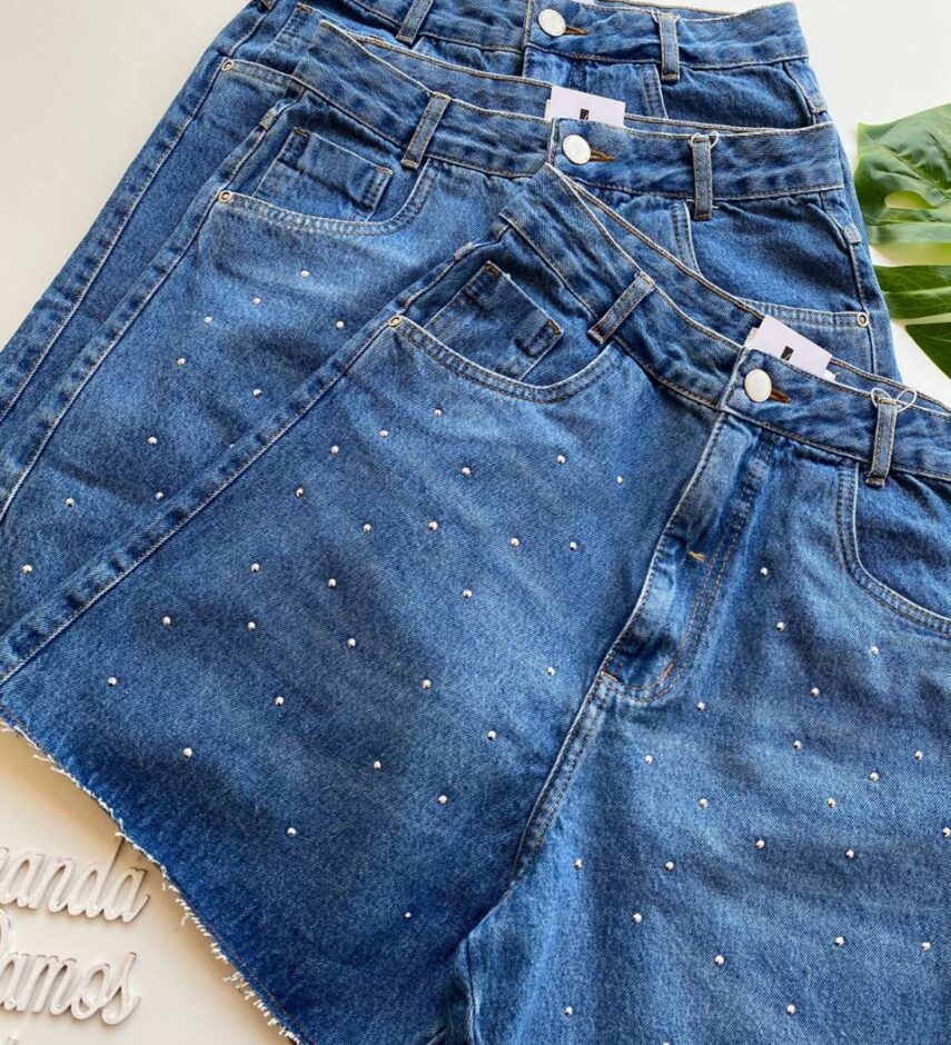 Bermuda Jeans Feminina Maju com Brilho - Fernanda Ramos Store