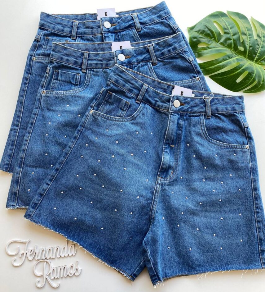 Bermuda Jeans Feminina Maju com Brilho - Fernanda Ramos Store