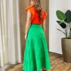 Blusa Feminina Juliana Detalhe em Laise Laranja - Fernanda Ramos Store