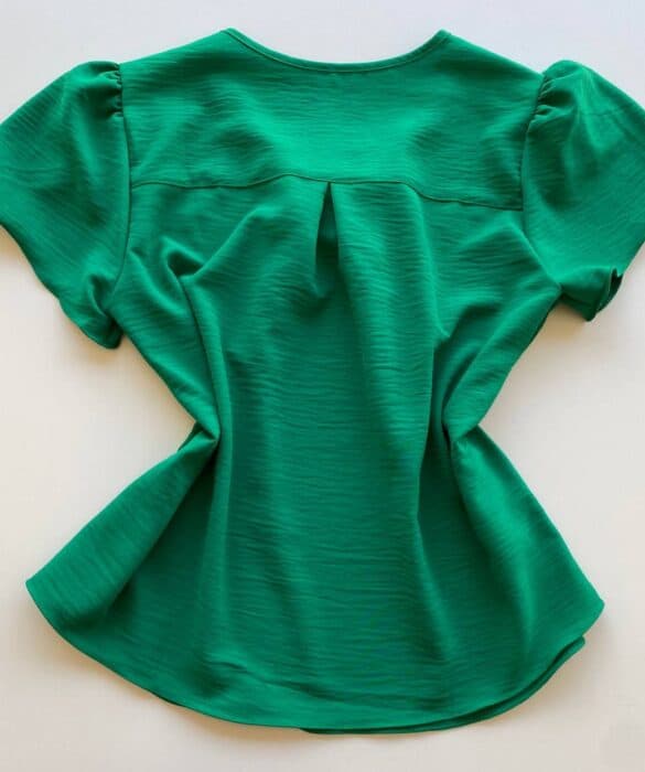 Blusa Manga Curta Feminina Bia Detalhe Trançado Verde - Fernanda Ramos Store